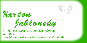 marton jablonsky business card